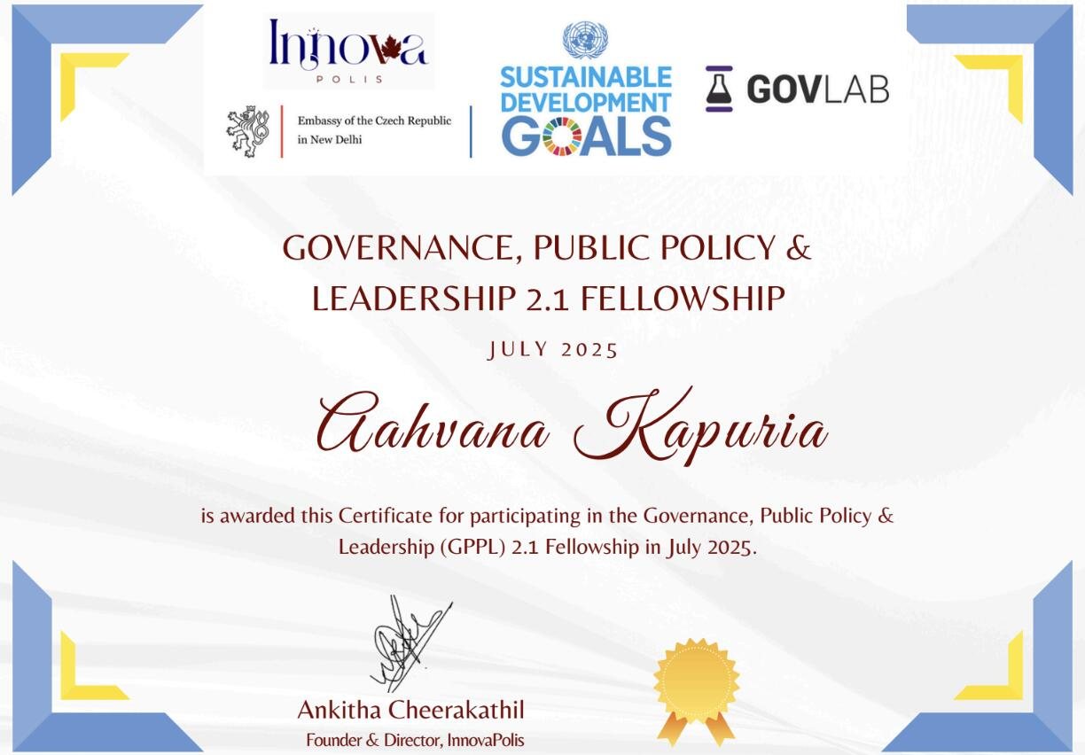 Governance, Public Policy and Leadership 2.1 Fellowship certificate