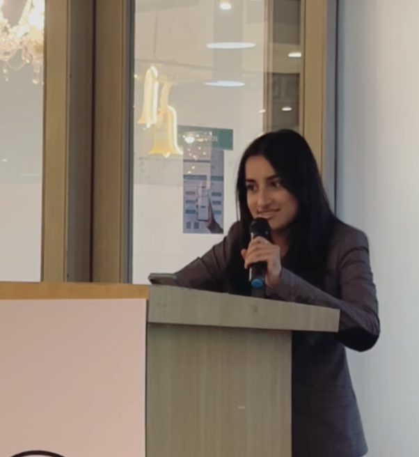 Speaking at a debate event