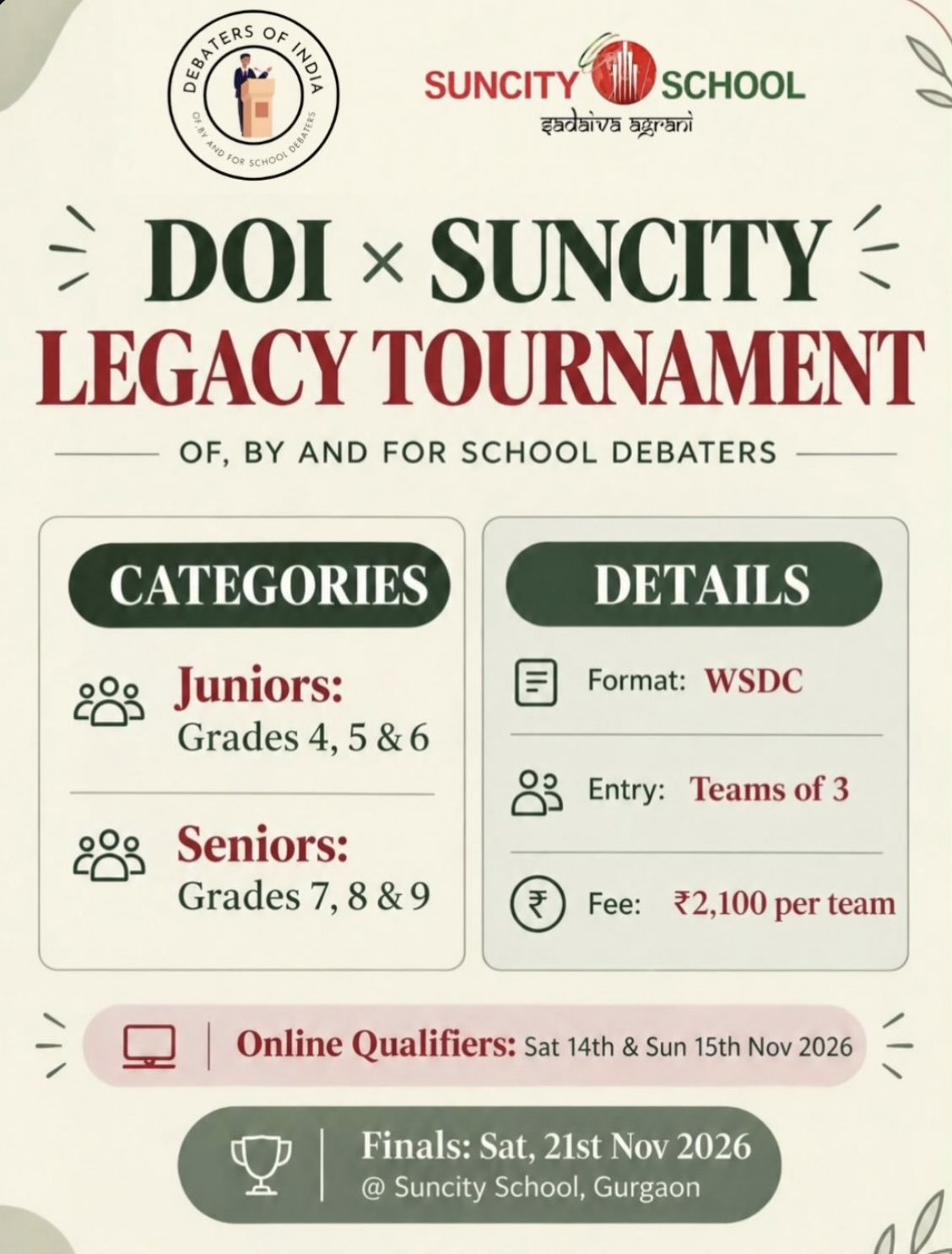 Poster for the DOI x Suncity Legacy Tournament 2026